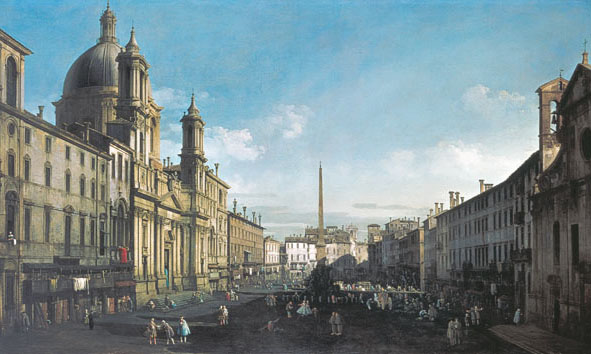 Bernardo Bellotto,Place Navone à Rome (1740-1760, date indéterminée)